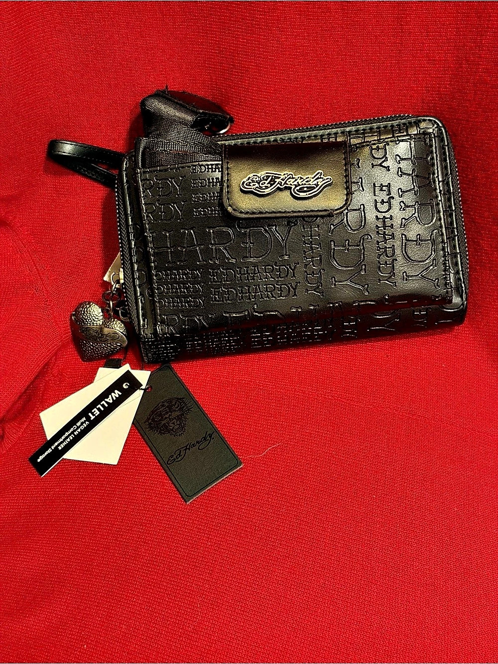 Ed Hardy wallet Black Wristlet NWT